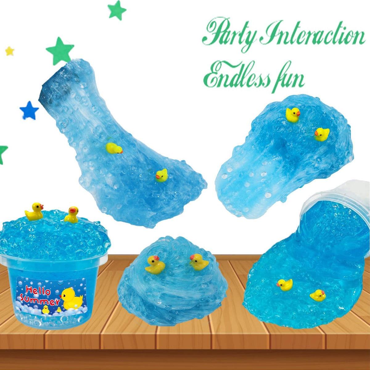Charming Blue Crunchy Fishbowl Bead Slime - Blue - image 3