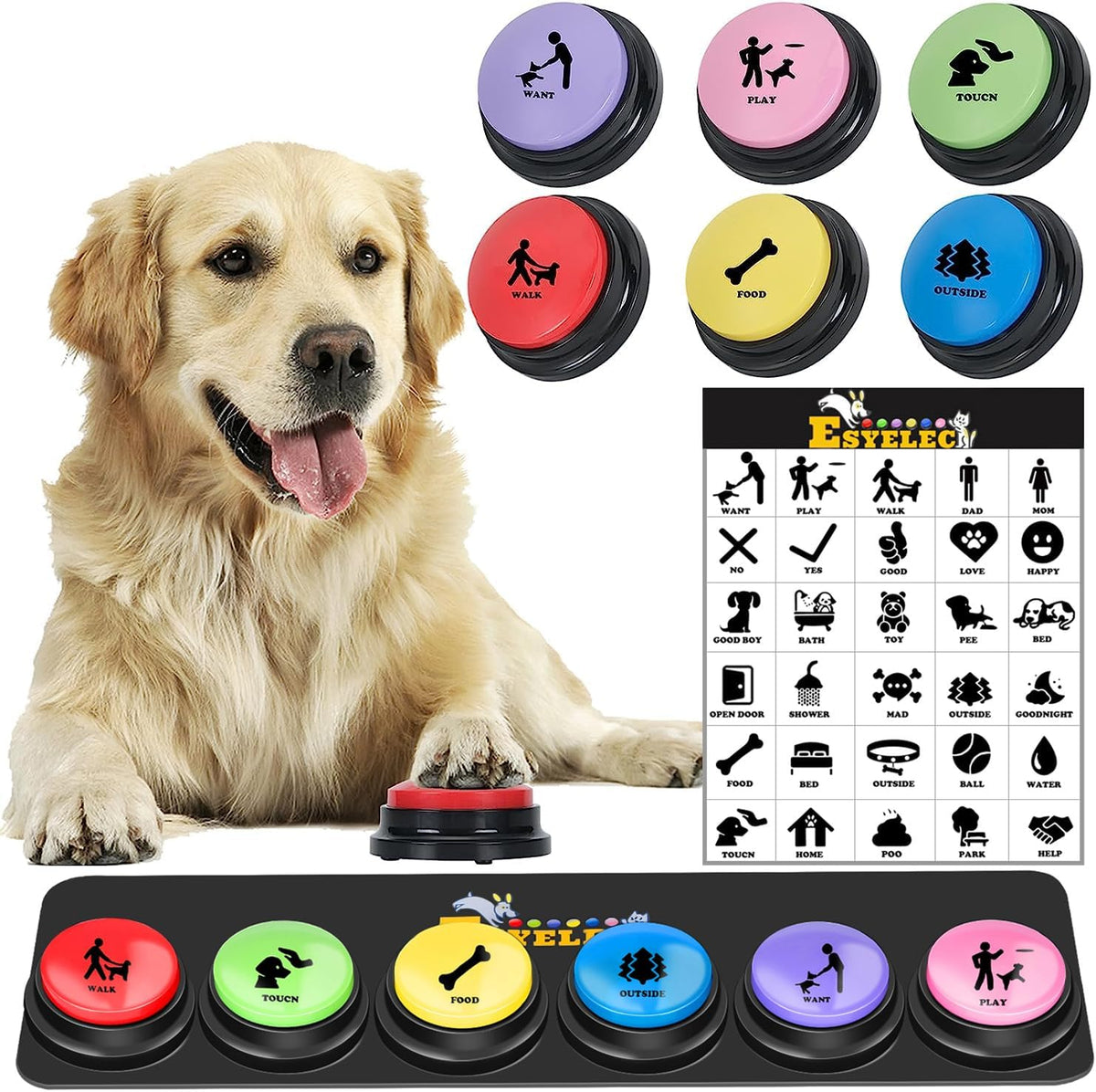 6 Pcs Dog Talking Button Set - 6 Pack