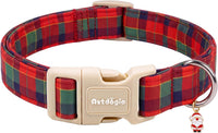 Medium Dog Collars for Male Dogs - Classic Christmas Plaid / L