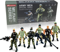 Army Men Action Figures, Soldiers Toys with Weapons for Boys 4-7 - Green