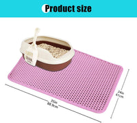 Cat Litter Mat 35"x24", Double Layer Waterproof Litterbox Mat - 24" x 35" / Pink - image 2