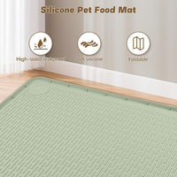 Cat Food Mat Extra Large Silicone Pet Bowl Mat 40''x28'' - Green / 40"L x 40"W - image 3
