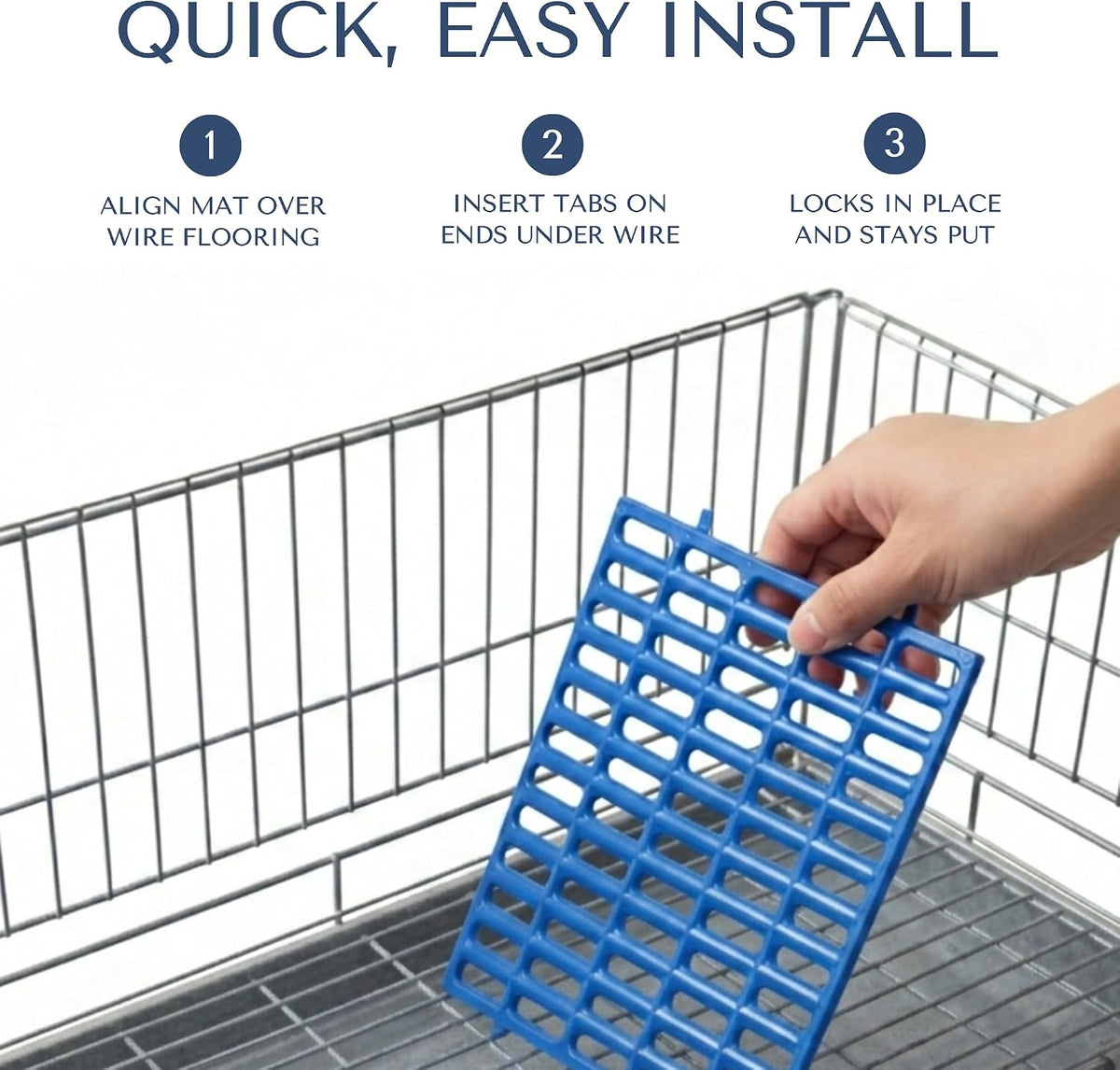 Premium Plastic Rabbit Cage Mats, 15x10 Mat - 12 Pack / Gray - image 3