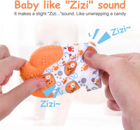 2Pack Silicone Teething Mitt - Orange bear - image 4