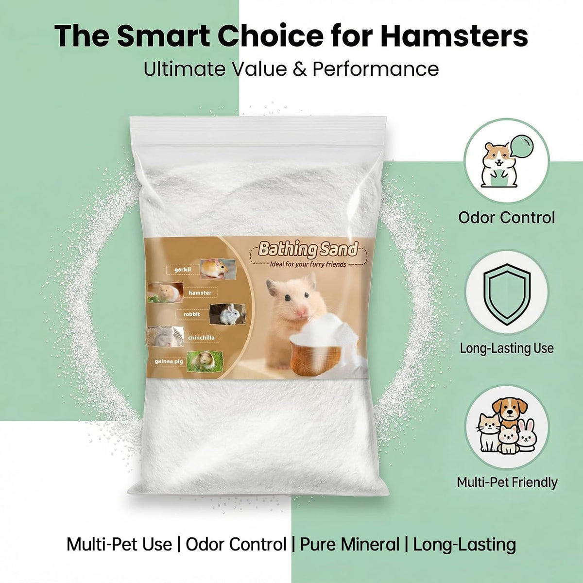 Sukh Hamster Sand Bath, White Fine Silica Sand - 31 OZ - image 4