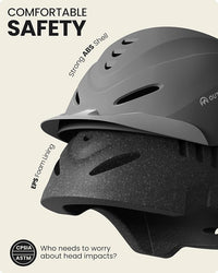 OutdoorMaster Equestrian Helmet, Horse Riding Helmet with Sun Visor and Excellent Ventilation, Adjustable Safe Helmet for Men, Women & Youth