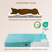 EHEYCIGA Orthopedic Dog Bed Large with Removable Washable Cover - 36*27*3.5 inches / Turquoise Blue - image 3