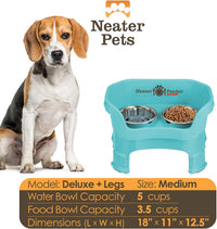 Neater Feeder Deluxe Mess-Proof Elevated Dog Bowls for Large Dogs - Medium + Standard Bowl / Aquamarine - image 3