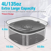 UPSKY 4L Dog Water Bowl No Spill Large Capacity Slow Drinking Water - 4 L / I-Black - image 2