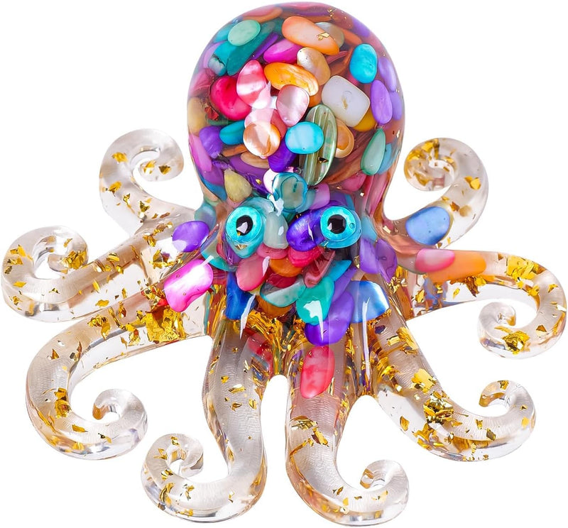 Octopus Aquarium Ornament, Rose Quartz Gravel, 3.93" – Essentials for Fish - 3.93"*3.93"*1.57" / Colorful