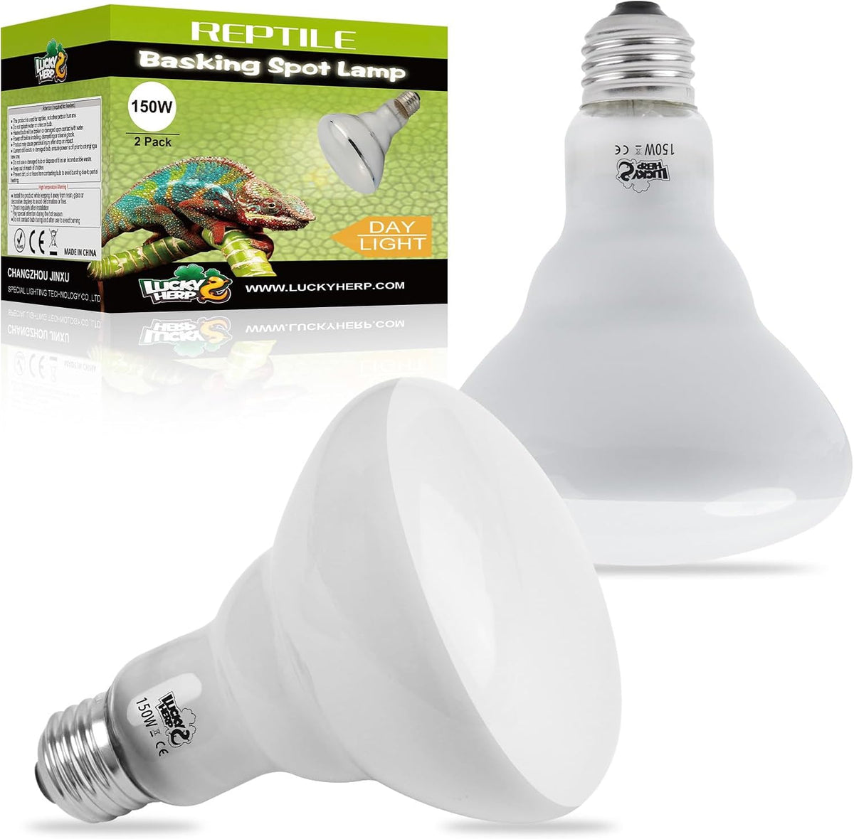 LUCKY HERP Heat Lamp Bulbs, 150W Reptile Heat Lamp 2 Pack - Reptile Heat Lamp / 150W 2-Pack