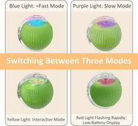 Chewie Viral Rolling Ball, Interactive Cat Toys Ball for Indoor, Cats Interactive Self Rolling Ball Dog Ball Automatic Cat Toy 360° Smart Automatic Rolling Pet Ball (Green)