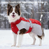 Dog Coat Dogs Jacket Waterproof Reflective Adjustable Dog-Winter - Red / X-Small(chest 17~20in) - image 2