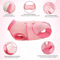 Idepet Dog Recovery Suit Female,Dogs Onesie Suit Surgery Male Breathable Pet Bodysuit for Spay Neuter E-Collar & Cone Alternative Surgical Suit Puppy Abdominal Anti Licking Wounds Shirt (Pink, L)