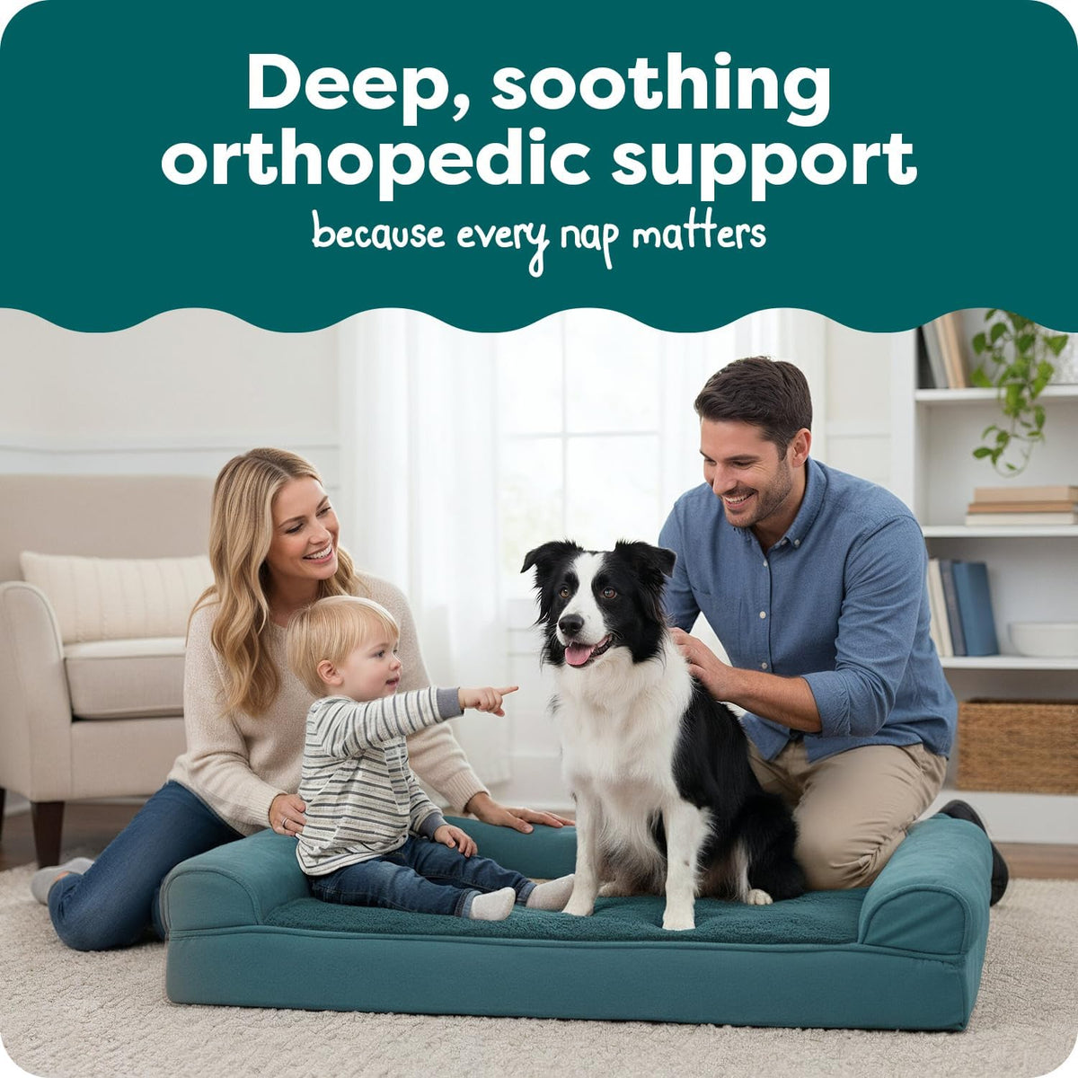 Furhaven Orthopedic Dog Bed for Large Dogs w/ Removable Bolsters - Large / Deep Pool - image 2