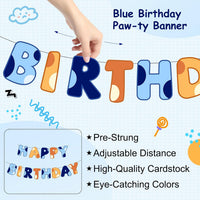 Halloween Birthday Banner - Blue & Orange / Dog - image 3