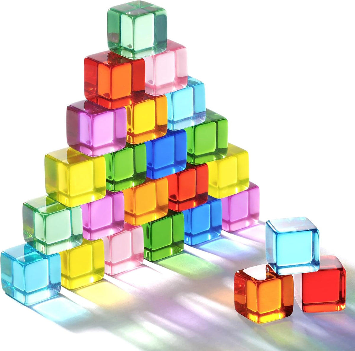 Woodtoe 24 PCS Rainbow Blocks Set - 24 PCS Rainbow Blocks