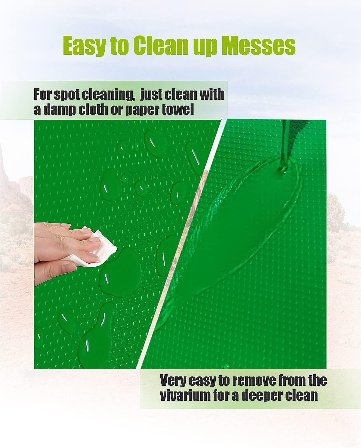 Bearded Dragon Tank Accessories, Reptile Substrate Floor - Green - image 3