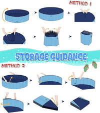 Giant Dog Pool 97"x16", Hyperzoo Foldable Dog Swimming Pool, Hard Plastic PVC Leakproof Doggie Wading Collapsible Pet Bathing Tub for Puppy Small Medium Large Dogs and Kids, Blue