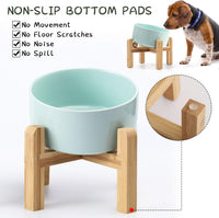 Black Raised/Elevated 15°Slanted Ceramic Dog Bowl for Small Breeds - Blue Sky / 1.7 CUPS - Puppy/Small Dogs & Cat Bowls - image 2