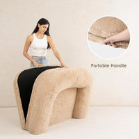 EHEYCIGA Foldable Human Dog Bed, Orthopedic Memory Foam Human Sized Dog Bed, Waterproof Pet Bed for People, Faux Fur Pet Couch for Adult, Camel, 72"x44"x11"