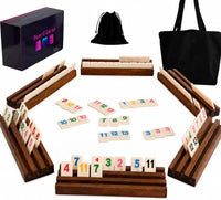 Wahartoly rummy cube tile game with 160 tiles and 6 wooden pine racks - view 2