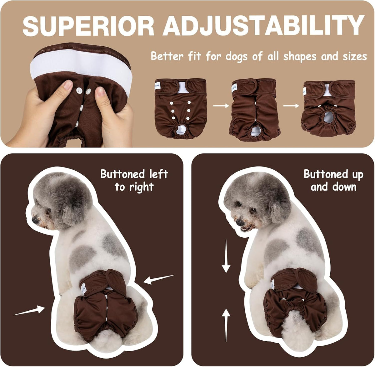 Pet Soft Washable Female Diapers Female Dog Diapers - Deep Set / Small:10''-14'' - image 3