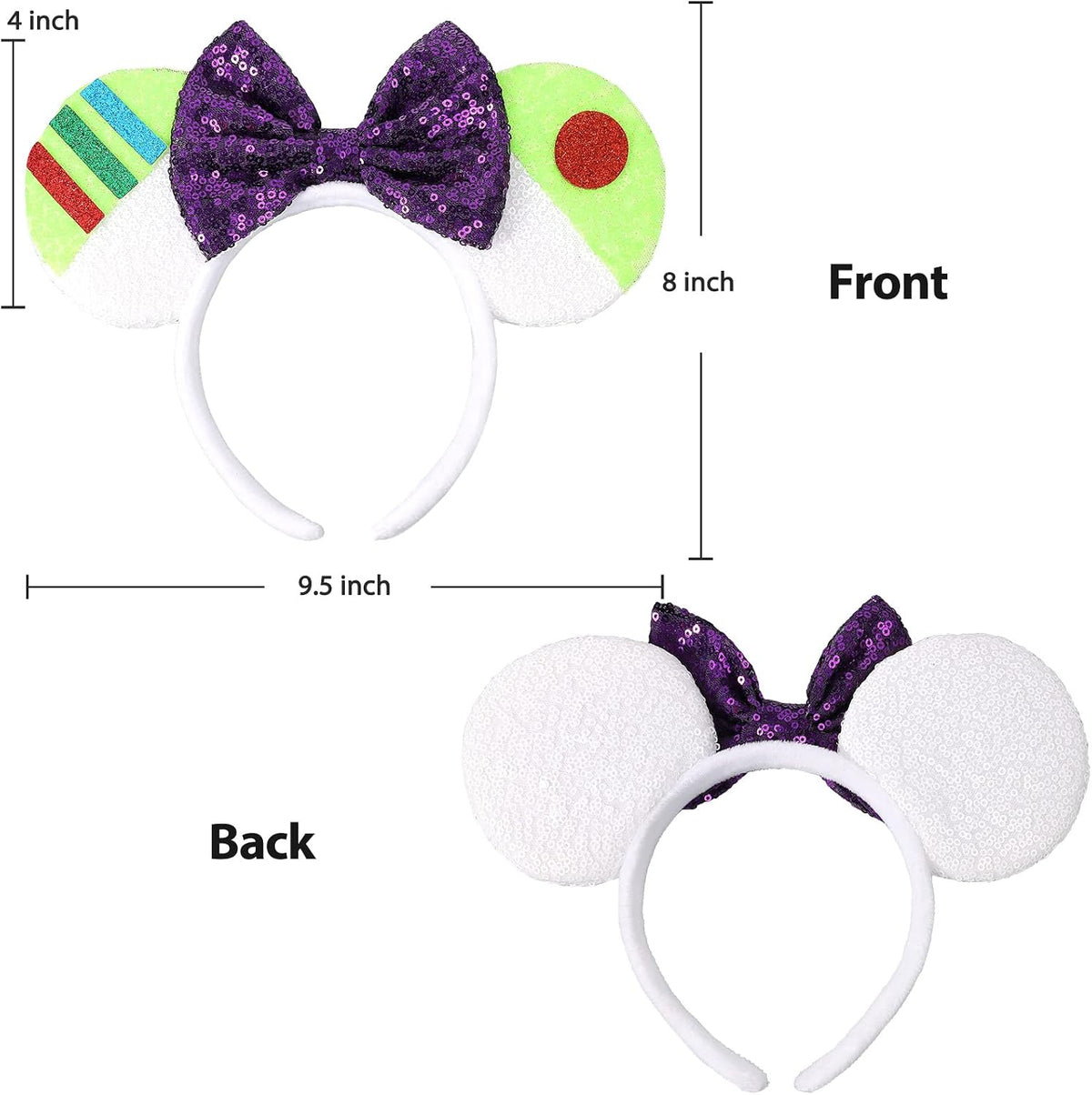 UNSPAZ Mouse Ears Headbands - Green - image 2