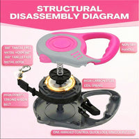 Retractable Dog Leash Lightweight 10/16FT Leash with Non-Slip Handle - Gray Pink / 10 FT - image 4