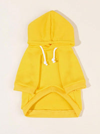 Basic Dog Hoodie Sweatshirt Puppy Sweater Warm Cat Costumes Pet - Medium / Yellow - image 4