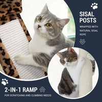 Allewie 68 Inches Cat Tree/House and Towers for Big Feline/Scratching - 68 in / Leopard Print - image 4