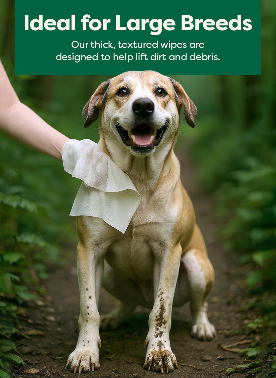 Earth Rated Dog Wipes for Paws & Butt, Deodorizing - Unscented / 60 XL Grooming Wipes - image 4