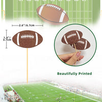 Moitkptt 24 glitter football player cupcake toppers - view 12