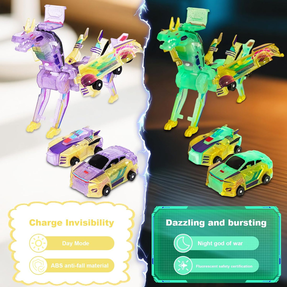 Magnetic Dinosaur Car Toy - Yellow - image 4