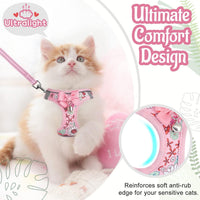 Cat Harness and Leash Escape Proof for Walking - L-Chest(15.7"-17.7") / Pink - image 2