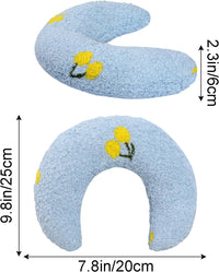 Cat Calming Pillow for Indoor Pet Soft Fluffy Neck Pillow – Essentials for Dogs - Light Blue / Cherry - image 2