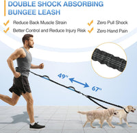 Kytely Hands Free Dog Leash with Zipper Pouch - For 2 Dogs / Small - image 2