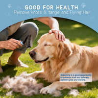 Deshedding Dog Brush, Undercoat Rake for Cats & Dogs - Blue(Rake + Clipper + File) - image 2