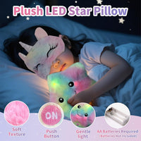 FIIOEOY unicorn gift box with glow in the dark blanket, light-up star pillow and plush crossbody bag - view 3