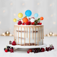 NACHLYNN 80 Pcs Cake Balls Decorations Mini Balloon Cake Topper Balls - Orange Blue White Series - image 3