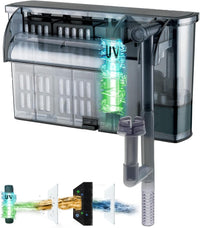 Large Hang on Back Aquarium Filter w/ U-V Light for 40-150 Gallon - WP-609H