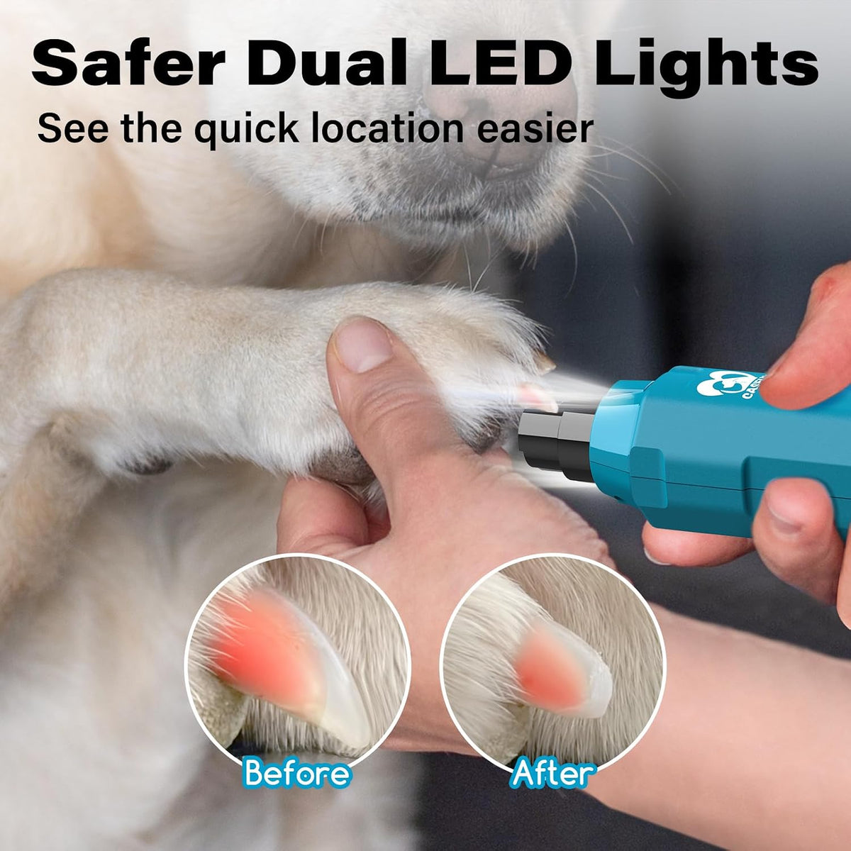 Casfuy 6-Speed Dog Nail Grinder - E-Bright Blue - image 3