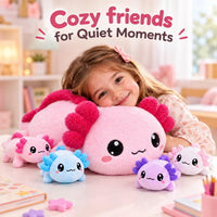 TOYSYM Seal Plush with 4 Babies - Pink Axolotl - image 4