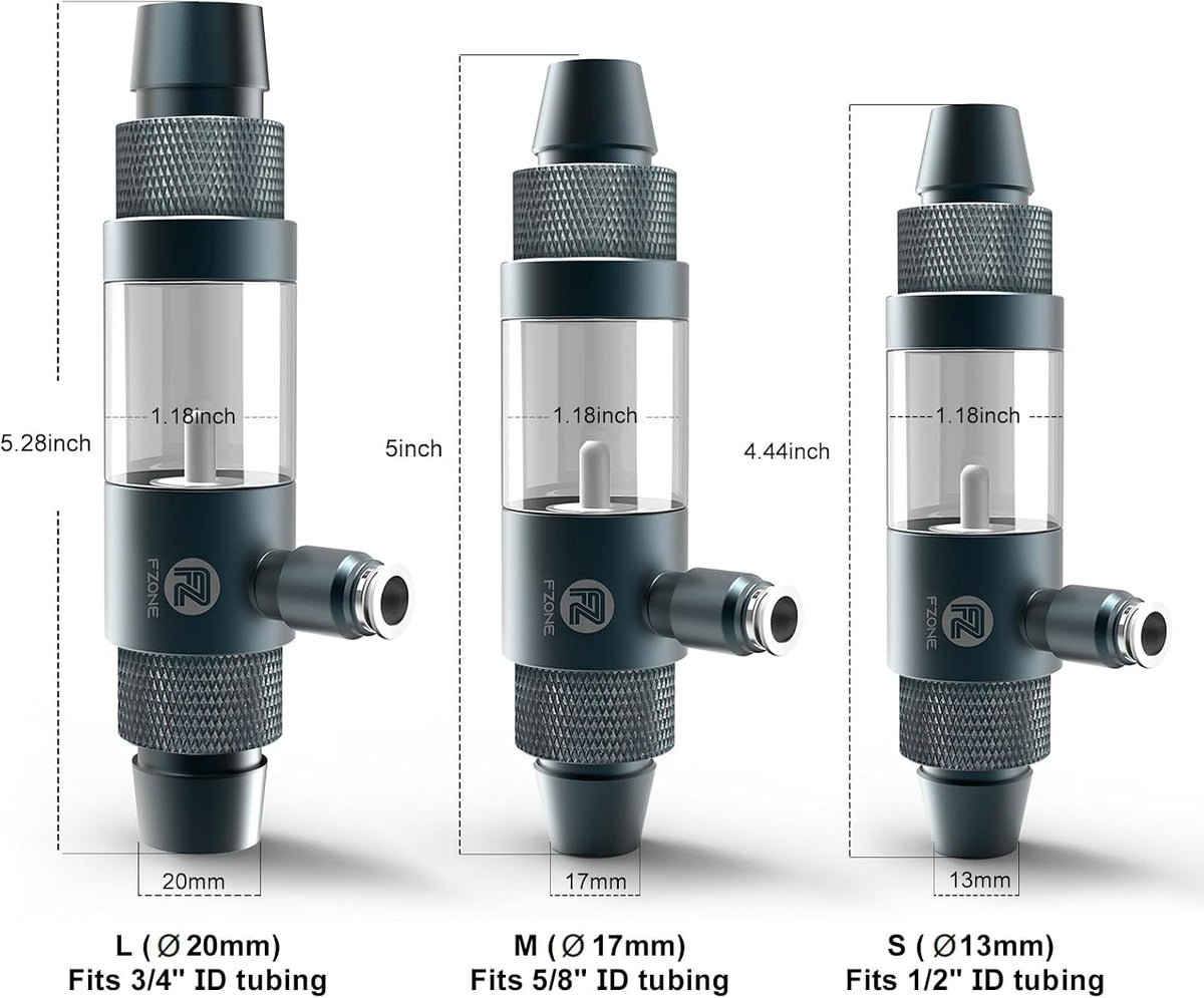 FZONE Aquarium Inline CO2 Diffuser, Fits 5/8" ID tubing – Essentials for Fish - Ø13mm – Fits 1/2" ID Tubing - image 2