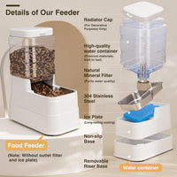 2 Pack Automatic Cat Feeder and Water Dispenser 1.3 Gallon Dog - White - image 3