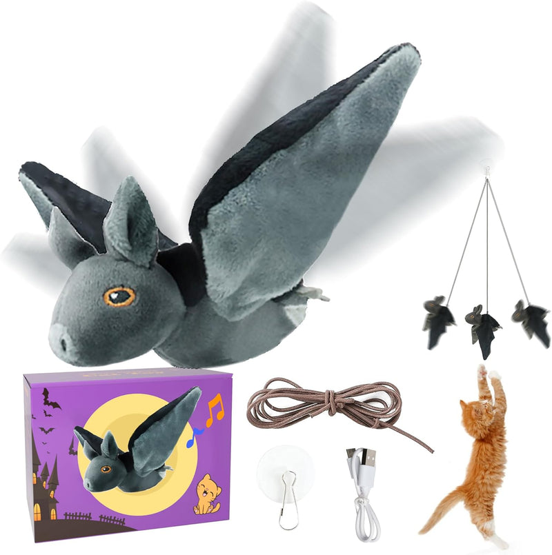 LEWISER Cat Toys Chirping Tit 2 Pcs with Catnip SilverVine - Flap Bat
