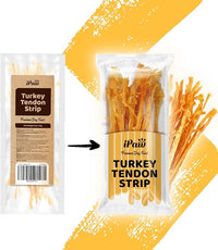 iPaw Turkey Tendons for Dogs, Turkey Sourced from USA, Hypoallergenic, All Natural Human Grade Puppy Chew, Dog Treats for Signature Series, Rawhide Alternative, Box of 10 Packs