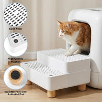 Adjustable Litter Box Step, Cat Ramp for Litter Box, 2 Steps - White / 2 step - image 3