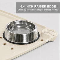 Silicone Pet Feeding Mats, 24''x16'' Large Size, Waterproof - CreamWhite / 24"L x 16"W - image 3