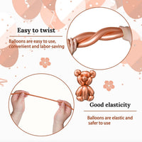 260 Clear Long Balloons for Animals - Metallic Champagne Gold - image 4